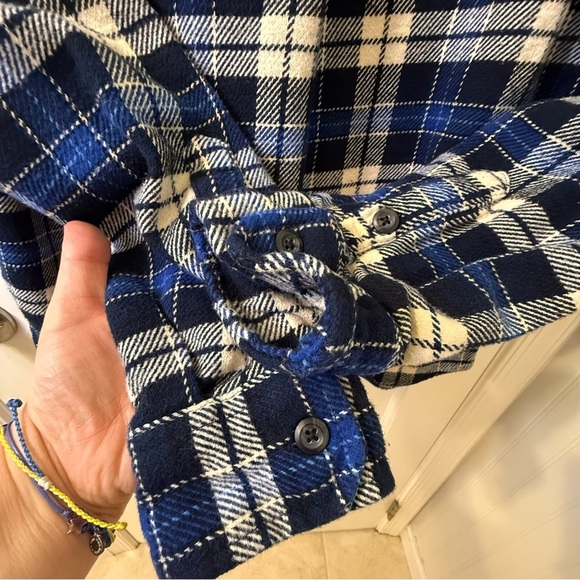 Orvis Navy and Cream Plaid Shirt - Picture 9 of 11
